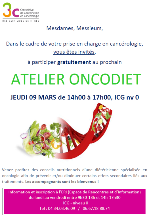 atelier oncodiet 9 mars 2017